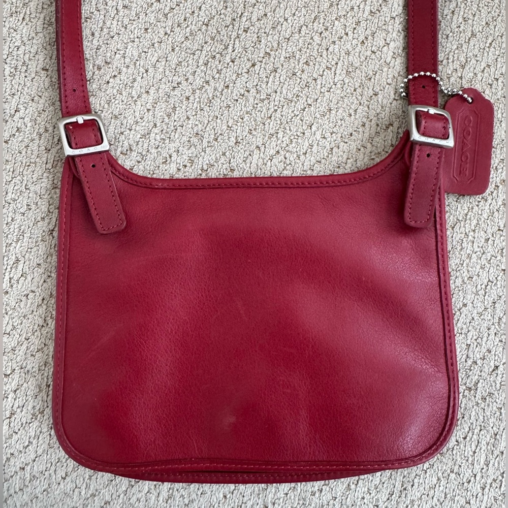 Coach Red Mini Hippie Flap Slim Saddle Bag 9142 Costa Rica Leather Shoulder Bag
